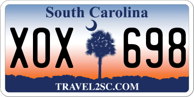 SC license plate XOX698