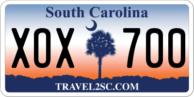 SC license plate XOX700