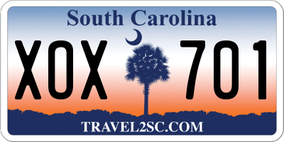 SC license plate XOX701