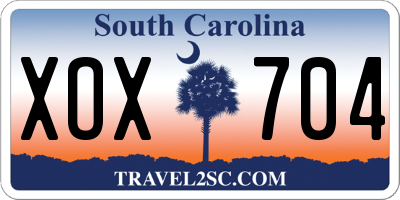 SC license plate XOX704