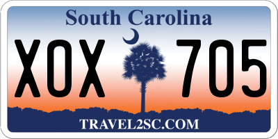 SC license plate XOX705
