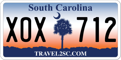 SC license plate XOX712