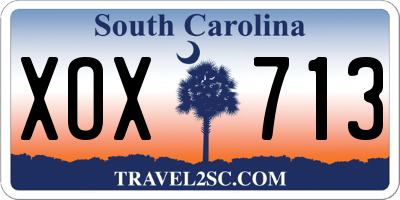 SC license plate XOX713
