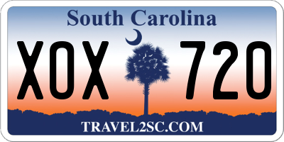 SC license plate XOX720