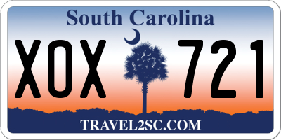 SC license plate XOX721