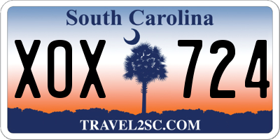 SC license plate XOX724