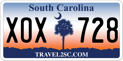 SC license plate XOX728