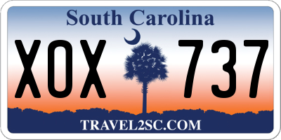 SC license plate XOX737