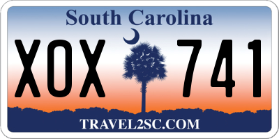 SC license plate XOX741