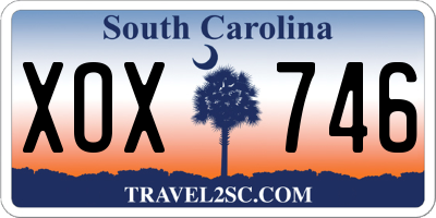 SC license plate XOX746
