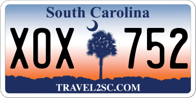 SC license plate XOX752