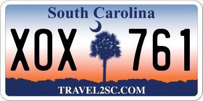 SC license plate XOX761