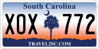 SC license plate XOX772