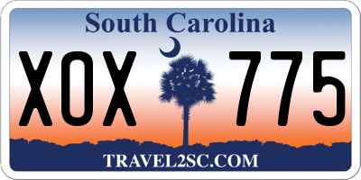 SC license plate XOX775