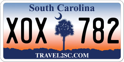 SC license plate XOX782
