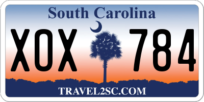 SC license plate XOX784