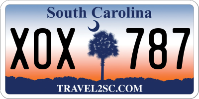 SC license plate XOX787