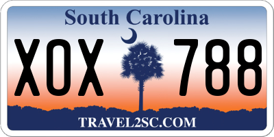 SC license plate XOX788