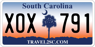 SC license plate XOX791