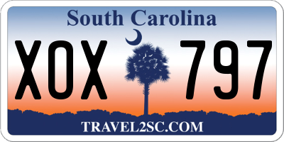SC license plate XOX797