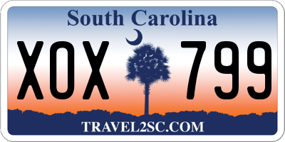 SC license plate XOX799