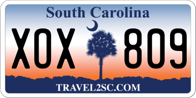 SC license plate XOX809