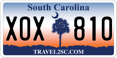 SC license plate XOX810
