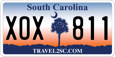 SC license plate XOX811