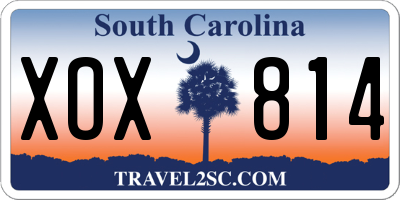 SC license plate XOX814