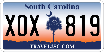 SC license plate XOX819