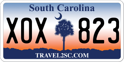 SC license plate XOX823