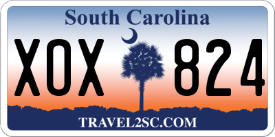SC license plate XOX824