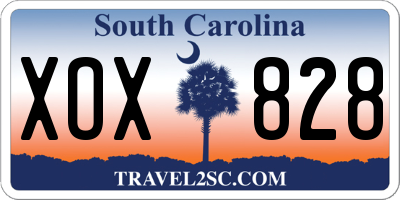 SC license plate XOX828