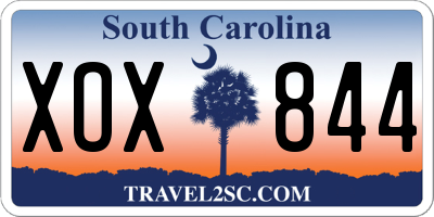 SC license plate XOX844