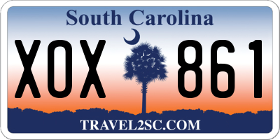 SC license plate XOX861