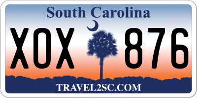 SC license plate XOX876