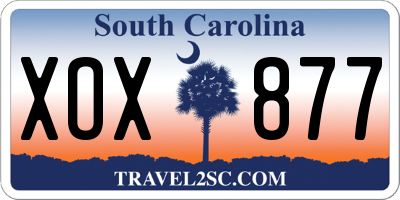 SC license plate XOX877