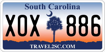 SC license plate XOX886