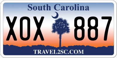 SC license plate XOX887