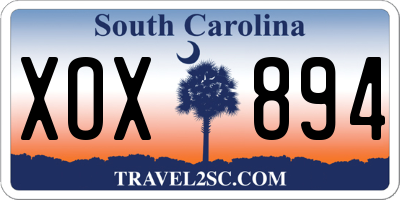 SC license plate XOX894