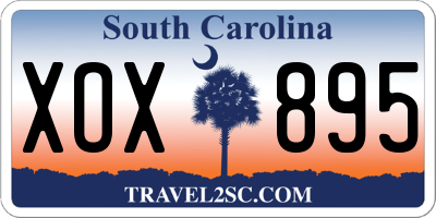 SC license plate XOX895