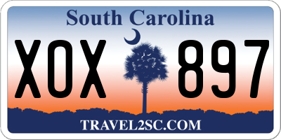 SC license plate XOX897