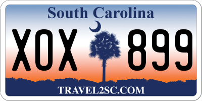 SC license plate XOX899