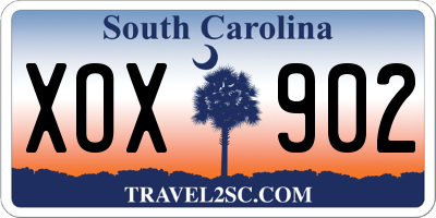 SC license plate XOX902