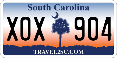 SC license plate XOX904