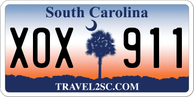 SC license plate XOX911