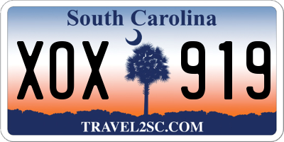 SC license plate XOX919