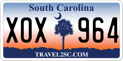 SC license plate XOX964