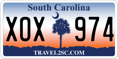 SC license plate XOX974