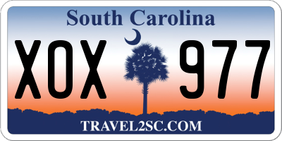 SC license plate XOX977